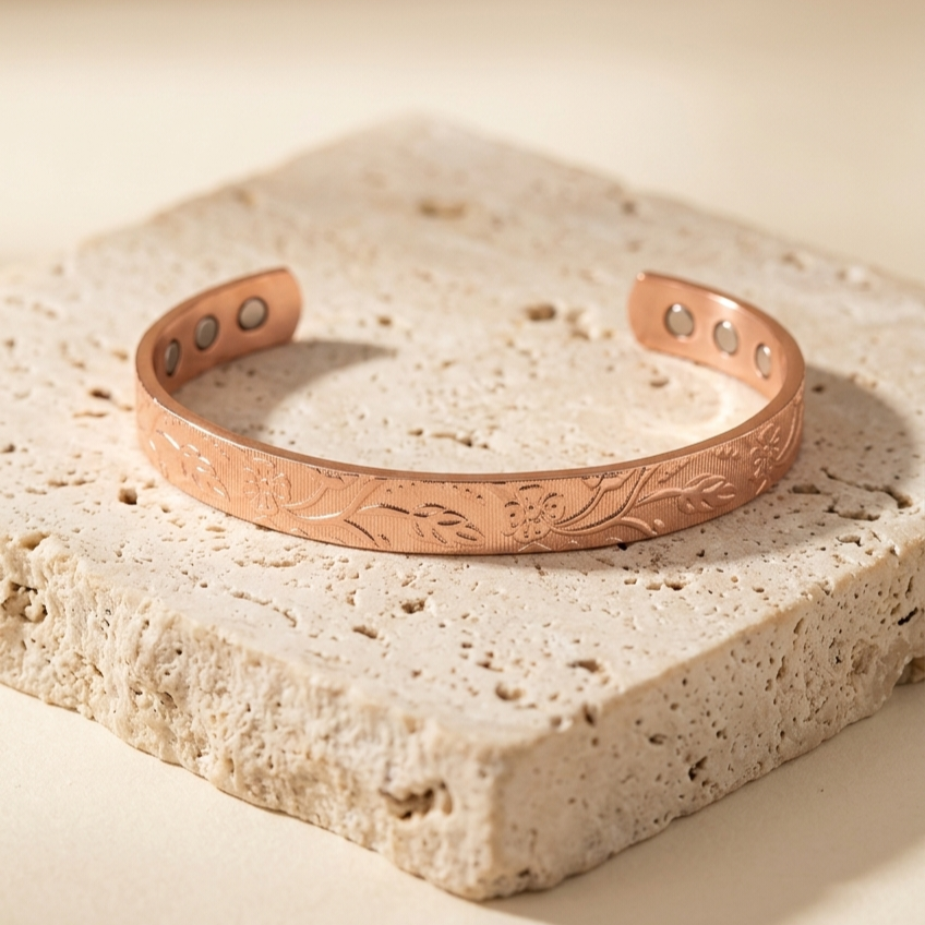 Adelaide - Bracciale in puro rame con motivo naturale