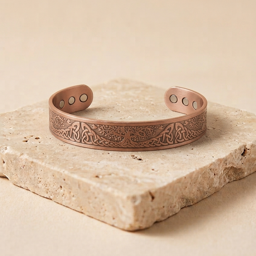 Liam - Bracciale in puro rame con motivo celtico