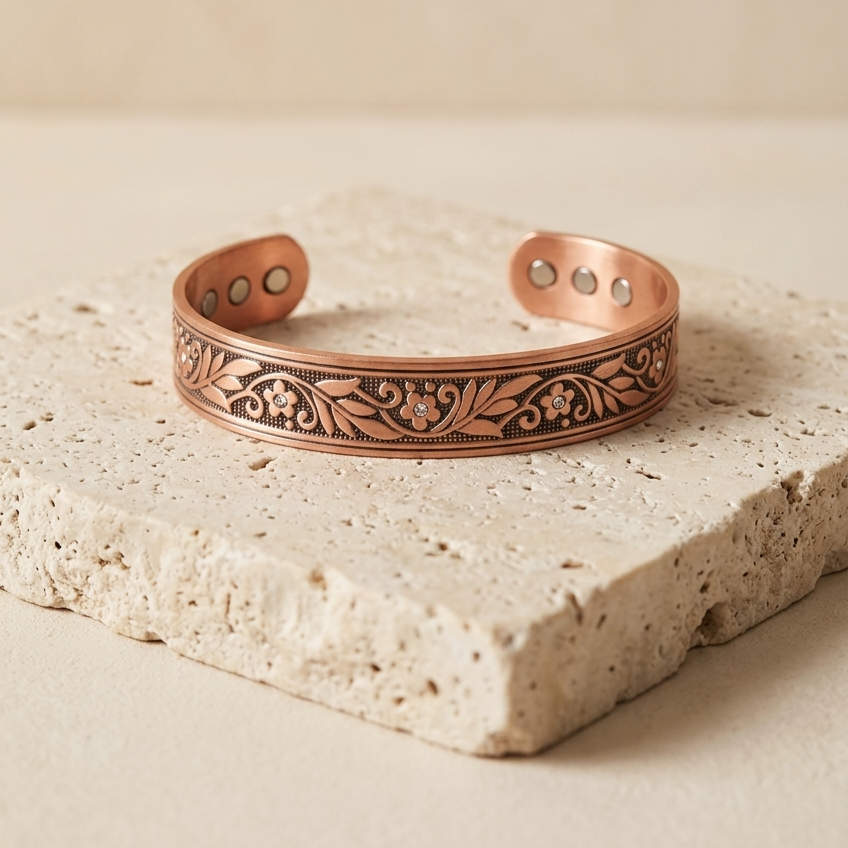 Giulia - Bracciale in puro rame con brillanti
