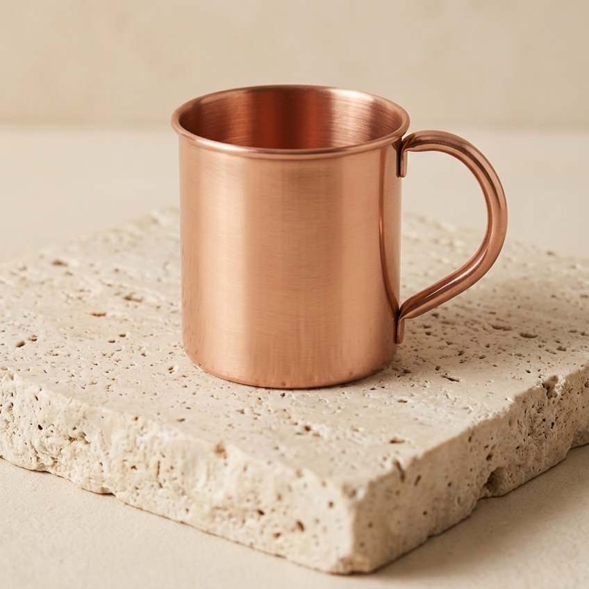 Tazza in rame puro con manico