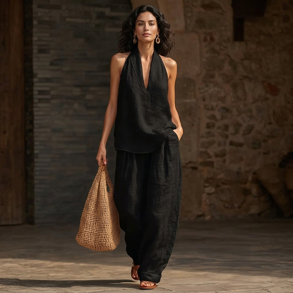 Santorini Completo in Lino - Eleganza artigianale