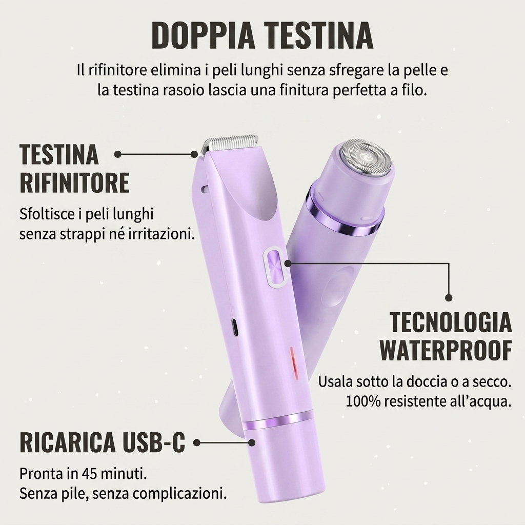 Delinea Shave™ - Rasoio 2 in 1 per bikini e corpo
